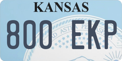 KS license plate 800EKP