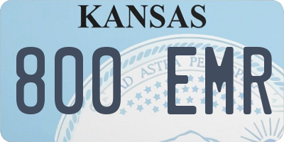 KS license plate 800EMR
