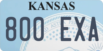 KS license plate 800EXA