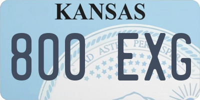 KS license plate 800EXG