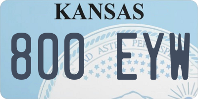 KS license plate 800EYW