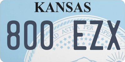 KS license plate 800EZX