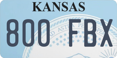 KS license plate 800FBX