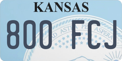 KS license plate 800FCJ
