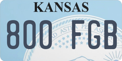 KS license plate 800FGB