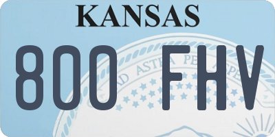 KS license plate 800FHV