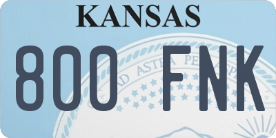 KS license plate 800FNK