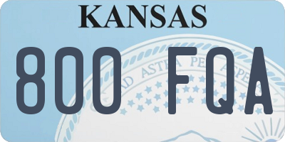 KS license plate 800FQA