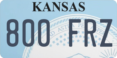 KS license plate 800FRZ