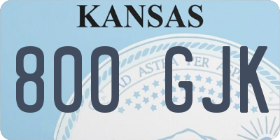 KS license plate 800GJK