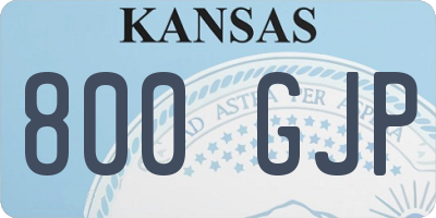 KS license plate 800GJP