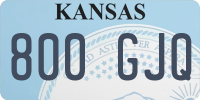 KS license plate 800GJQ