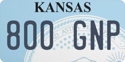 KS license plate 800GNP