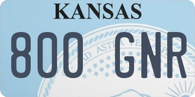 KS license plate 800GNR