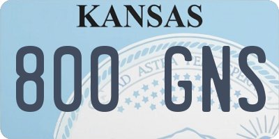 KS license plate 800GNS