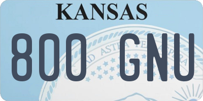 KS license plate 800GNU