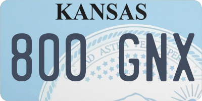 KS license plate 800GNX