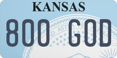 KS license plate 800GOD