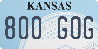 KS license plate 800GOG