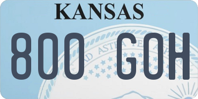 KS license plate 800GOH