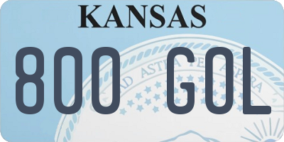 KS license plate 800GOL