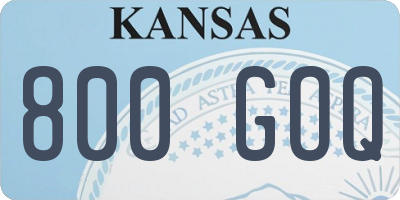 KS license plate 800GOQ