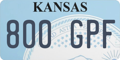 KS license plate 800GPF