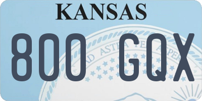 KS license plate 800GQX