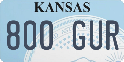 KS license plate 800GUR