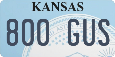 KS license plate 800GUS
