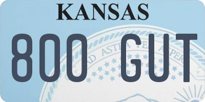 KS license plate 800GUT