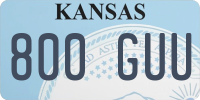 KS license plate 800GUU
