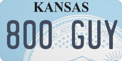 KS license plate 800GUY