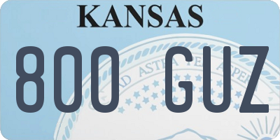 KS license plate 800GUZ