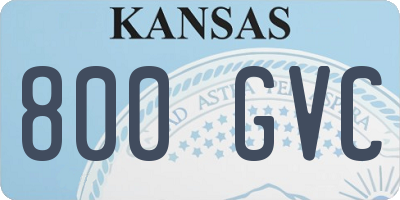 KS license plate 800GVC