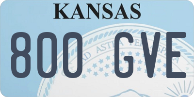 KS license plate 800GVE