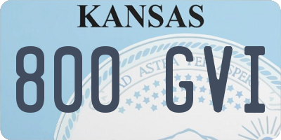 KS license plate 800GVI