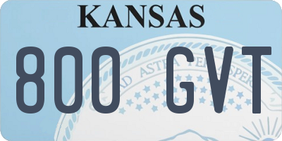 KS license plate 800GVT