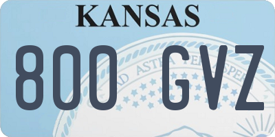 KS license plate 800GVZ