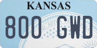 KS license plate 800GWD