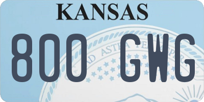 KS license plate 800GWG