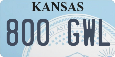 KS license plate 800GWL