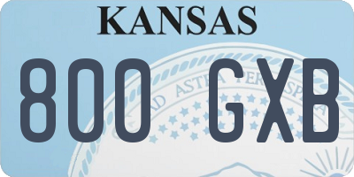 KS license plate 800GXB