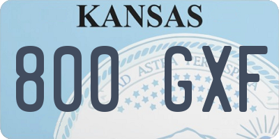 KS license plate 800GXF