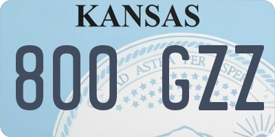 KS license plate 800GZZ