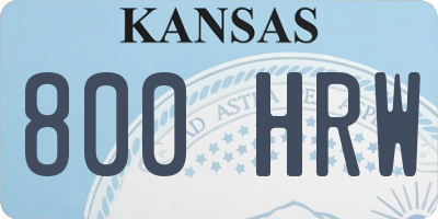 KS license plate 800HRW