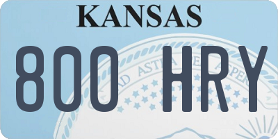 KS license plate 800HRY