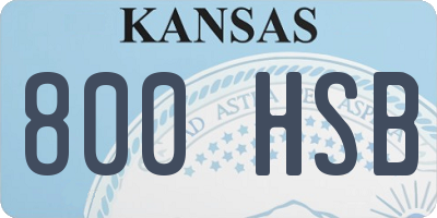 KS license plate 800HSB
