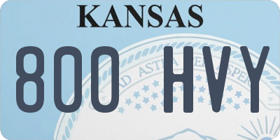 KS license plate 800HVY