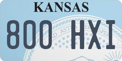 KS license plate 800HXI